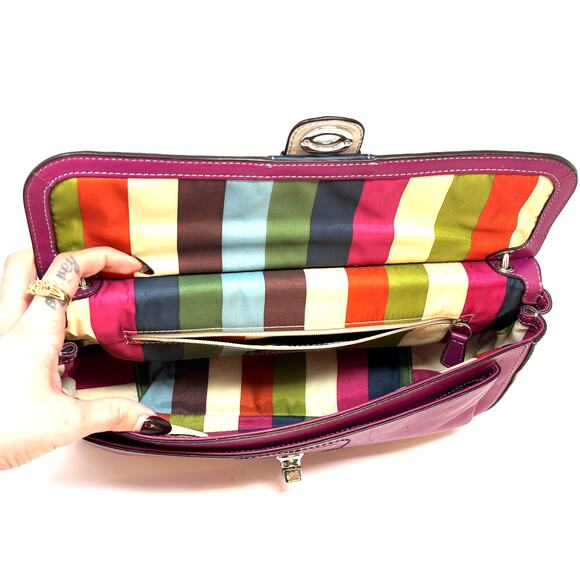 Vintage Coach City Willis Color block Purple and Grey Top Handle Crossbody bag - Picture 7 of 16